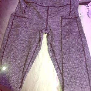 ATHLETICA thick stretch material grey yoga leggings size 6 with pockets